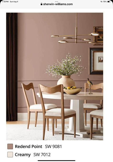 Mauve Dining Room Walls, Mauve Dining Room, Georgian Cottage, Pink Dining Rooms, Workout Room, House Dining Room, Paint Inspiration, Bungalow Design, Wood Interiors