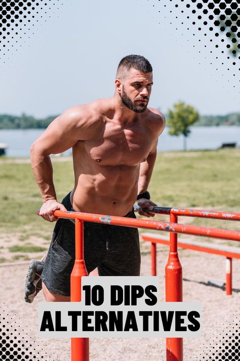 Dips are one of the most effective exercises for building upper body strength. However, sometimes you might need an alternative for Dips. Here are my 10 favorite substitutions for Dips including different variations and exercises using different equipment. #dips #dipsalternatives #dipsalternative Dip Bar Workout, Dip Exercise, Dips Workout, Dip Workout, Dip Bar, Dumbell Workout, Ideal Body Weight, Bar Workout, Effective Exercises