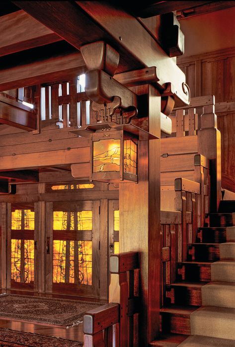 Door Stairs, Craftsman Architecture, Craftsman Interiors, Craftsman Lighting, Gamble House, Arts And Crafts Interiors, Craftsman Homes, Craftsman Interior, John Pawson