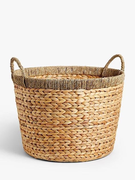 Water Hyacinth Basket, Dark Green Living Room, Hyacinth Basket, Log Basket, Storing Blankets, Log Baskets, Shell Station, Water Hyacinth, Living Room Green