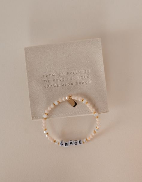 Bracelets – Dear Heart Christian Friendship Bracelets, Christian Bracelet Ideas, Boho Palette, Grace Upon Grace, Christian Quotes Wallpaper, Hope Bracelet, Gold Tag, Sweet Grace, Christian Bracelets