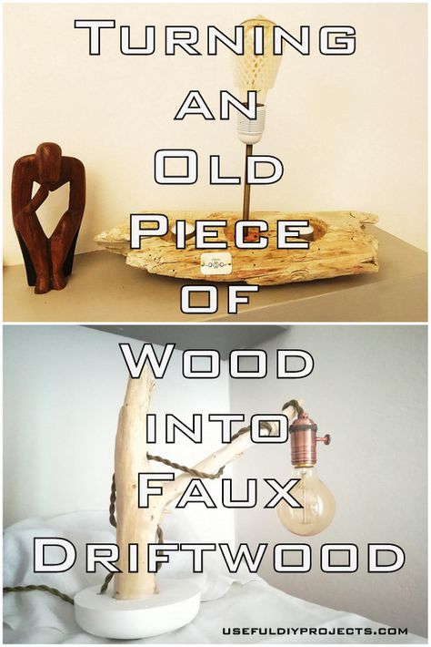 Finding ways to turn your old piece of wood into faux driftwood? Stop now! Because your quest ends now. This is a tutorial on how you can make your own driftwood. A time consuming one, but totally worth it! Faux Driftwood, Wooden Crafts Diy, Craft Recipes, Driftwood Diy, Driftwood Projects, Drift Wood, Diy Tips, Wood Planks, Wooden Crafts