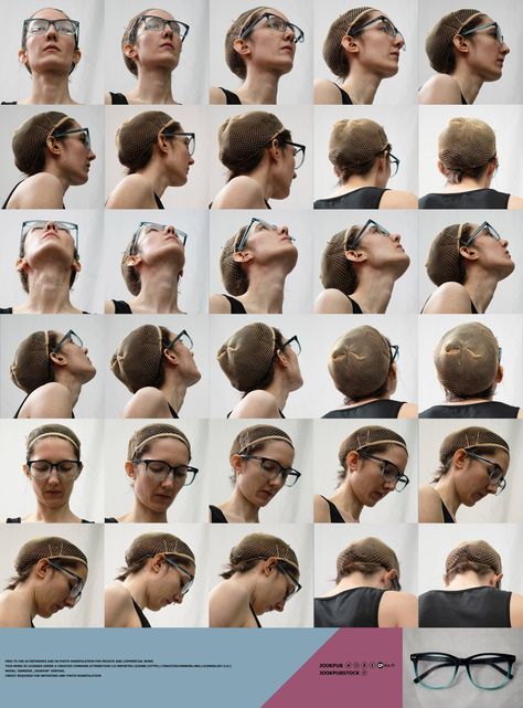 Person Standing Looking Down, Face Angle Reference, Body Angles Reference, Looking Up At Someone Reference, Glasses Reference, Relaxed Poses, Head Angles, Head Anatomy, Body References