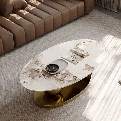 Coffee Table Styling Living Rooms, Living Rooms Luxury, Coffee Table Organization, Round Coffee Table Styling, Centre Table Design, Slate Coffee Table, Small Round Side Table, Oval Coffee Table, Modern Minimalist Living Room