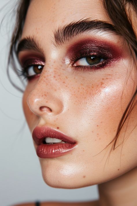 Unlock the Beauty of Your Brown Eyes with These 15 Makeup Ideas Bold Makeup Brown Eyes, Smokey Eye Makeup Colorful, Makeup For Fair Skin Hazel Eyes, Smokey Eye Fair Skin, Cool Tone Smokey Eye Makeup, Smoky Eye Make Up, Brown And Red Makeup Looks, Bold Makeup Ideas, Smokey Eye Makeup For Brown Eyes