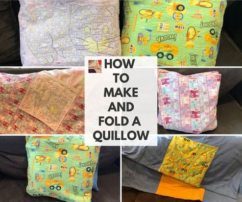 Quilt That Folds Into A Pillow, How To Make A Quillow Blanket, Free Quillow Pattern, How To Make A Quillow, Blanket Pillow Pattern, Fleece Quillow Pattern Free, Pillow Blanket Pattern, Quillows Pattern Free, How To Fold A Quillow