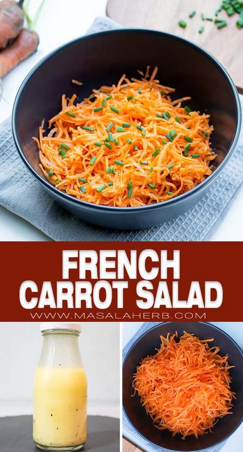 Salad Macaroni, Carrot Salad Recipes, Carrot Slaw, French Recipe, Quick Lunch Recipes, Simple Dressing, Salad Pasta, Slaw Recipes, Carrot Salad