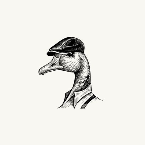 Duck Tattoos, Mascot Logos, Tattoo Art Drawings, Funny Tattoos, Arte Inspo, Mascot Logo, Black Ink Tattoos, Dessin Adorable, Tattoo Design Drawings