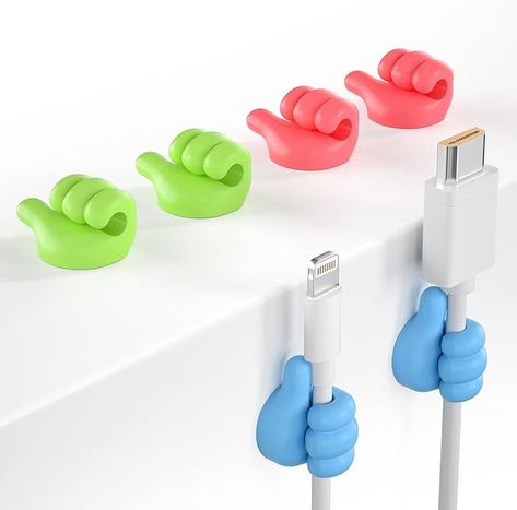 Amazon.com: iToleeve 6Pcs Cable Clips, Fun Cord Holders, Silicone Thumb Wall Hooks, Cord Organizer for Desk Wall Car Nightstand, Cord Clips, Wire Holders, Phone USB Charger Cable Management, Key Hanger : Electronics Organizer For Desk, Desk Wall, Cord Organizer, Cord Holder, Clever Gift, Cable Holder, Charger Cord, Cable Clips, Utility Hooks