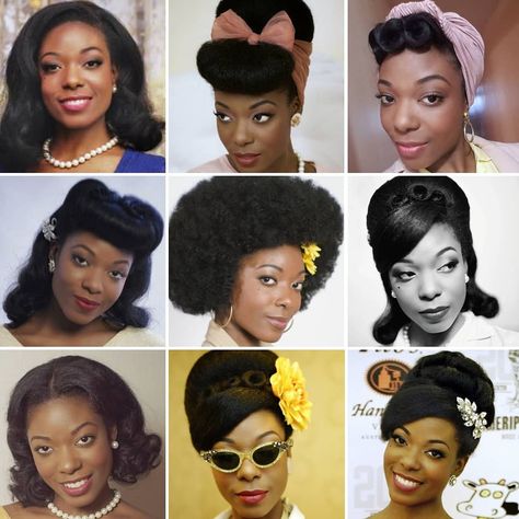 1950s Hairstyles For Long Hair, 1950s Black Women, 1950 Hairstyles, 50's Hairstyles, 1950’s Hair, 50 Year Old Woman, 40s Hairstyles, Prom Hair Medium, 1950s Hairstyles