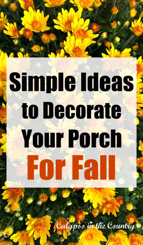 Simple Ideas to Decorate Your Porch for Fall Fall Front Porch Decor Ideas Entrance, Simple Fall Porch Decorating Ideas, Small Front Porch Fall Decor, Small Fall Porch, Simple Fall Porch Decor, Porch Fall Decorating Ideas, Autumn Porch Decor, Fall Patio Decor, Porch Fall Decor