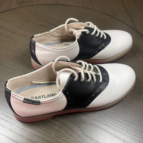 Eastland women sadie saddle shoe Saddle Oxford Shoes, Saddle Shoe, Galaxy Stuff, Bobby Socks, Saddle Oxfords, Eastland Shoes, Saddle Shoes, Dancing Shoes, Perforated Leather