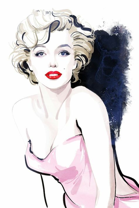 illustrated by Chinese Marilyn Monroe Drawing, Mode Poses, Portrait Au Crayon, Marilyn Monroe Painting, Marilyn Monroe Artwork, 얼굴 드로잉, Marilyn Monroe Art, Marilyn Monroe Photos, Fashion Art Illustration