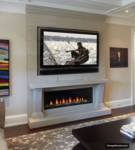 Fireplace And Tv Wall Ideas, Fireplace And Tv Wall, Electric Fireplace And Tv, Faux Mantle, Fireplace And Tv, Tv Above Fireplace, Tv Wall Ideas, Fireplace Mantel Designs, Tv Over Fireplace