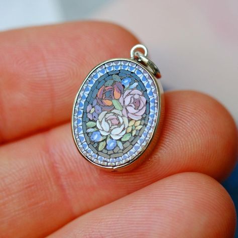 Gone Before (@gonebefore.co.uk) posted on Instagram • Apr 3, 2021 at 4:04pm UTC Victorian Reference, Bunch Of Roses, Micro Mosaic Jewelry, Micro Mosaic, April 3, Victorian Jewelry, Mosaic Art, Antique Jewelry, Mosaic