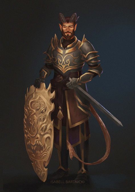 Tiefling Paladin, Dnd Paladin, Fiction Idea, Dungeons And Dragons Characters, Dnd Art, Fantasy Warrior, Fantasy Illustration, Dnd Characters, Character Portraits