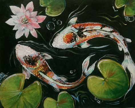 2018-12-15 December, 10:00 AM AM - 2 Skottowe Pkwy - Parmelia - Australia - TranquilCanvas Presents 'Paint a Koi Pond' : Learn how easy it is to draw and&nb... Koi Fish And Lily Pads, Koi Pond, Koi Fish, Lily Pads, Koi, To Draw, Lily, Australia, Fish