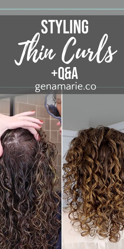 Haircuts For Low Density Curly Hair, Ways To Style Curly Hair Natural, Fine Low Density Curly Hair, Short Curly Hair Products, Curlsmith Hair Products, Low Density Curly Hair Cuts, Volumizing Haircuts For Fine Hair, Hairstyles For Fine Curly Hair, Low Density Curly Hair