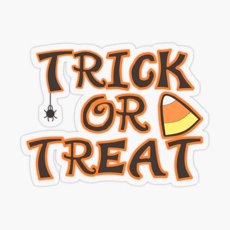 A sticker that says trick or treat. Spooky Stickers Printable, Cute Spooky Stickers, Cute Halloween Stickers Printable, Halloween Printable Stickers, Halloween Sticker Ideas, Halloween Stickers Aesthetic, Dear October, October Stickers, Halloween Stickers Printable