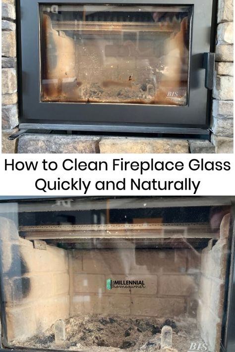 How To Clean Wood Stove Glass Doors, How To Clean Glass On Gas Fireplace, How To Clean Gas Fireplace Glass Doors, How To Clean Fireplace Glass Doors, How To Clean Fireplace, Cleaning Fireplace, Fireplace Cleaner, Stove Surround, Diy Glass Cleaner