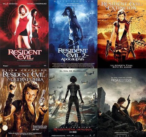 Based on the video games. Can't say enough of Milla Jovovich battling zombies and Umbrella Co. creations. Follow her kicking but through all movies. Shinji Mikami, Resident Evil Movie, Hideki Kamiya, Film Horror, Milla Jovovich, All Movies, La Face, Halloween Movies, Film Aesthetic