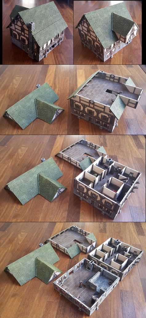 Architecture Diorama, Fantasy Inn, Dnd Diy, Hirst Arts, Dnd Crafts, Building Crafts, D&d Minis, D&d Miniatures, Dnd Miniatures