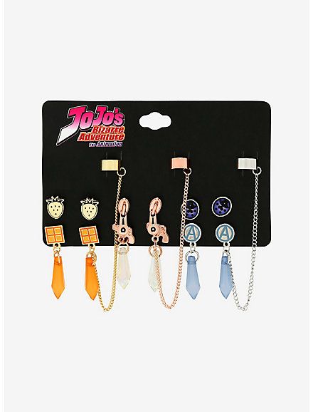 Anime Accessories Jewelry, Jojo Earrings, Jojo Accessories, Jjba Jewelry, Polnareff Earrings, Jjba Earrings, Jojo Merch, Jojo's Bizarre Adventure Jewelry, Jjba Merch