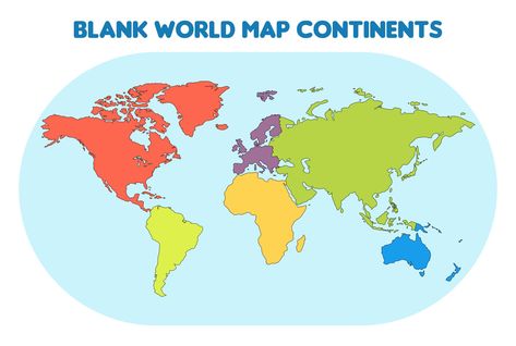 Map Of The World Printable, Free Printable World Map, Blank World Map, World Map Outline, World Map Continents, World Map With Countries, World Map Printable, Continents And Oceans, Kids World Map