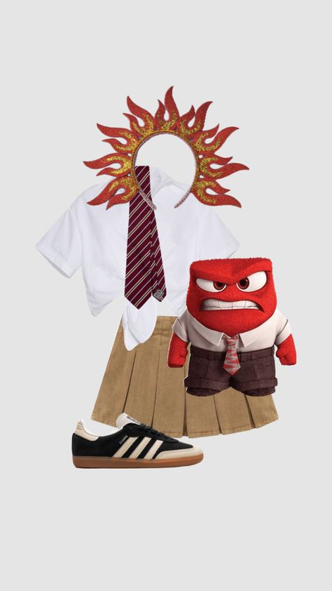 Anger Inside Out Costume Halloween Crafts, Anger Inside Out Costume, Inside Out Costume, Red Ribbon Week, Spirit Week, Cool Halloween Costumes, Themed Outfits, Purim, Red Ribbon