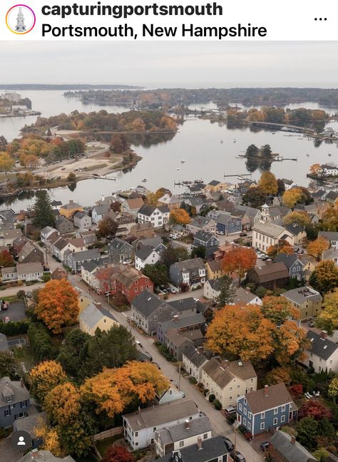 New England Neighborhood, Portsmouth Maine, Inn Aesthetic, American Core, Tis Autumn, New England Aesthetic, New England Usa, America Photo, American Village