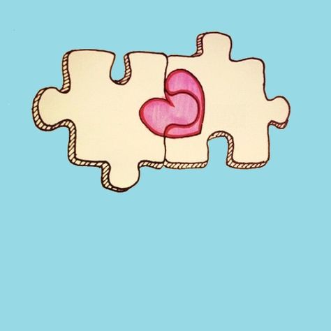 Great for an anniversary: The missing piece  #art #journal Cute Puzzle Piece Drawing, Drawing Puzzle Pieces, Puzzle Piece Drawing Ideas, Puzzle Piece Art Drawing, Puzzle Pieces Drawing, Puzzle Piece Drawing, Handmade Cards For Friends, Puzzle Drawing, Puzzle Piece Art