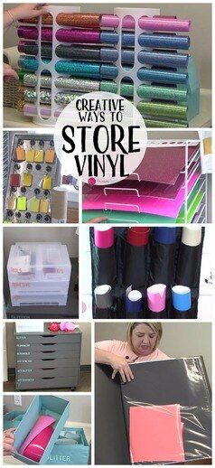 Ways To Store Vinyl, Cricut Storage, Vinyle Cricut, Inkscape Tutorials, Cricut Supplies, Dream Craft Room, Vinyl Storage, Office Crafts, Craft Room Storage