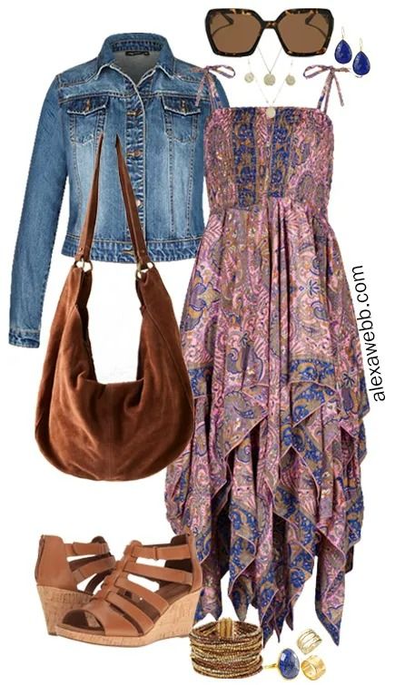 Plus Size Boho Dress - Alexa Webb Polyvore Plus Size Outfits, Boho Plus Size Outfits, Boho Dress Outfit, Plus Size Boho Dress, Alexa Webb, Plus Size Boho, Post Partum Outfits, Dresses By Pattern, Loungewear Fashion