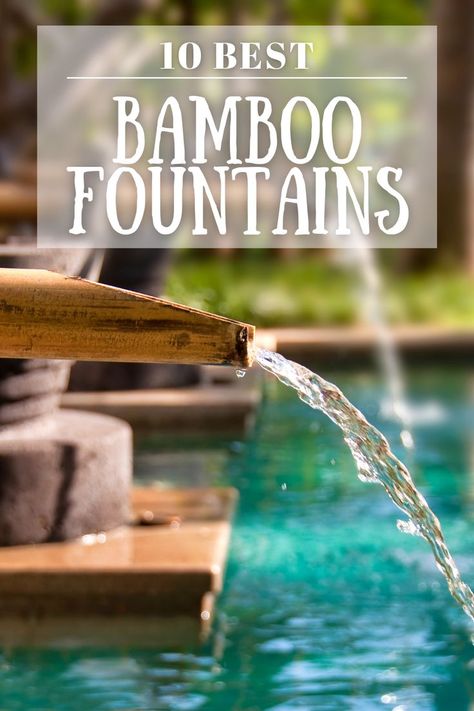 Here are 10 of the best bamboo water fountains that are inexpensive and easy to set up. These fountains can be installed in a garden pond or used as a stand-alone water feature indoors or outdoors. Japanese Water Features In The Garden, Zen Fountain Outdoor, Japanese Bamboo Fountain, Pond Water Features Fountain Ideas, Bamboo Fountain Ideas, Rustic Water Feature, Japanese Water Fountain, Wine Barrel Water Feature, Bamboo Water Feature