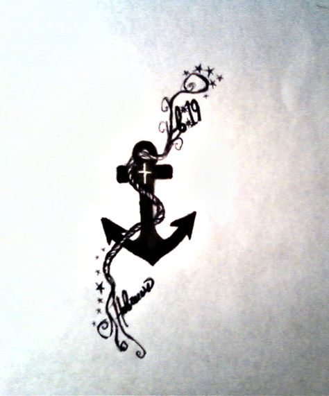 "This is a design I've just drew a second ago, based on Hebrews 6:19 (We have this hope as an anchor for the soul, firm and secure). Hopefully I can get it as a tattoo one day. :)" Hebrews 6 19 Tattoo, Cross Anchor Tattoo, Hope Is An Anchor For The Soul Tattoo, Anchor Scripture Tattoo, Hope Anchors The Soul Tattoo, Anchor Music Tattoo, You Be The Anchor That Keeps Tattoo, Hannah Tattoo, Austin Tattoo