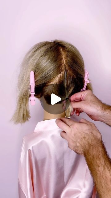 Joseph I'Anson on Instagram: "Are you looking for an up style to create on short Bob length hair? Then why not give this one a try?   L’IMAGE Mannequin - “DENISE” from @equip_the_creative use code Joseph10 at the checkout to get 10% off your order.   Styled using @colorwowhair   #hairvideos #hairvideo #hairup #updo #hairupdo #hairupdos #hairtutorial #hairtutorials #updotutorial #bridalhair #weddinghair #bridestyles #bridehair #hairdo #weddinghair #hairreels #reel #réel #reelit #hairart #hairartist #artist #hairideas #hairgoals #updostyles #shorthairupdo #shorthairstyles #shortupdo  @markleesonsalons @nextlevelhairstylists @hairbrained_official @limage_gmbh @hairtutorial4you @hairstyles_ideas__ @i.love.hairstyles @esteticamagazine @beyondtheponytail @ghdhairpro @ghdhair" Bob Hairstyles For Event, How To Put Up Shoulder Length Hair, Short Hairstyle For Event, Up Do Short Hair Wedding, Diy Short Hair Updo, Short Bob Updo Simple, Updo On Wig, Short Hair Event Styles, Long Bob Updo Ideas