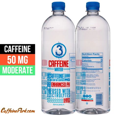 How Much Caffeine is in a 3 Water? Caffeinated Water, Calcium Chloride, Magnesium Chloride, Caffeine Content, Mineral Water, Spring Water, Nutrition Facts, 16 9, Coffee Cups