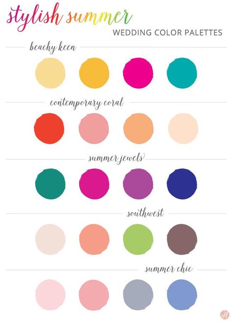 Everything You Need To Know About Summer Weddings - Here Comes The Guide July Wedding Colors Summer 2023, Summer Wedding Color Palette Bright, Summer Color Wedding Colour Palettes, Summer Wedding Colors Bright Colour Palettes, Summer Wedding Color Palette Flowers, Bold Summer Wedding Colors, Summer Wedding Color Palette 2023, Summer Color Wedding Ideas, Summer Wedding Colors Bright