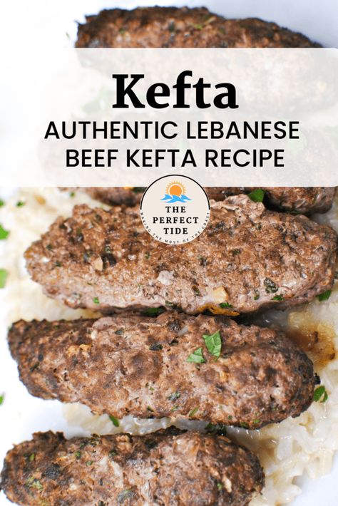 Baked Kefta With Tahini, Lebanese Kefta Recipe, Beef Kefta Recipe, Beef Kafta In Oven, Hardy Salad Recipes, Kufteh Recipe, Kefta Kabob Recipe, Kefta Meatballs, Beef Kefta