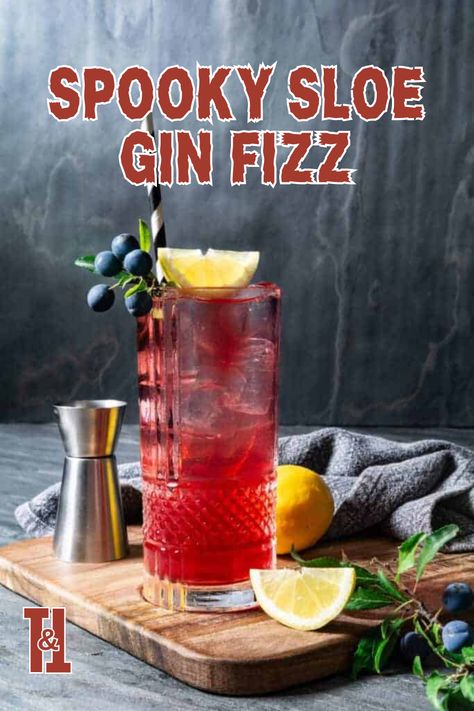 Add a haunting touch to your Halloween party with the Spooky Sloe Gin Fizz! This eeri e Halloween cocktail is the perfect choice for chilling Halloween alcoholic drinks and spooky party sips. #halloweendrinks #halloweencocktails #halloweendrinksalcohol Halloween Alcoholic Drinks, Sloe Gin Fizz, Easy Fall Cocktails, Spooky Cocktails, Gin And Soda, Halloween Party Drinks, Halloween Drinks Alcohol, Sloe Gin, Halloween Cocktail