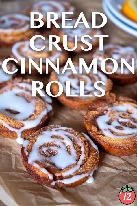 Bread Crust Cinnamon Rolls | 12 Tomatoes Bread Crust, Bread Crust Recipes, What To Do With Bread Crust, Bread Crust Cinnamon Rolls, Cinnamon Swirl Crunch Bread Cook Like A Mother, Connamon Rolls, Cinnamon Roll Star Bread, Cinnamon Rolls Using Rhodes Frozen Bread, Cinnamon Rolls From Rhodes Frozen Bread