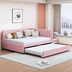 Trundle Sofa, Full Daybed, Upholstered Sofa Bed, Full Size Daybed, Sofa Bed Frame, Bed In Corner, Daybed Bedding, Wood Daybed, Modern Sofa Designs