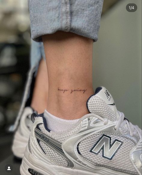 Keep Going Tattoo, Cross Finger Tattoos, Blue Ink Tattoos, Wörter Tattoos, Bolt Tattoo, Simple Arm Tattoos, Cursive Tattoos, Lettering Tattoo, Writing Tattoos