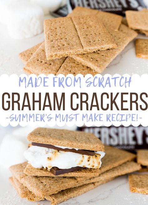 Graham Cracker Recipes Homemade, Homemade Graham Crackers Healthy, Home Made Gram Crackers, Homemade Gramcracker Recipe, How To Make Gram Crackers, Easy Graham Cracker Recipes, How To Make Graham Crackers, Home Made Graham Crackers, Homemade Cheezit Recipe