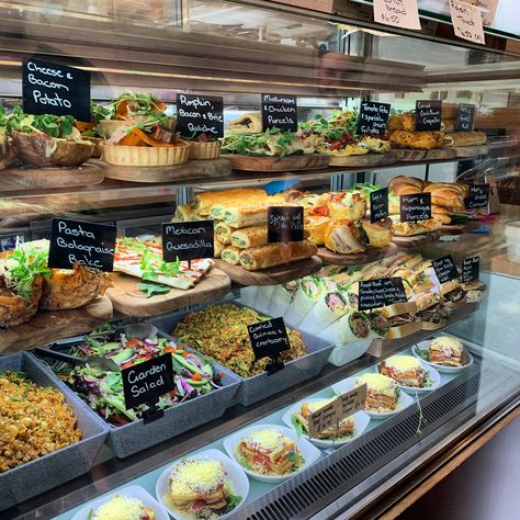 Our deli is loaded with delicious sweets & savouries daily Deli Food Display, Grab And Go Deli Ideas, Deli Business Ideas, Sandwich Display Ideas Coffee Shop, Deli Decor Ideas, Food Displays Cafe, Deli Case Display Ideas, Deli Display Ideas, Marketing Food Ideas