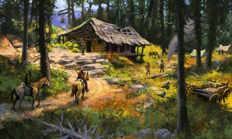 Red Dead Redemption Concept Art, Western Games, Western Artwork, Red Dead Redemption Ii, Red Dead Redemption 2, Western Aesthetic, Cowboy Art, Rockstar Games, Concept Artist