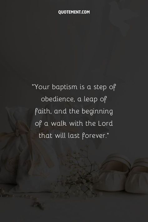 Here are the best baptism quotes I could find online to reflect on the essence and symbolism of this sacred ceremony. 

May they resonate in your soul, shaping your life with purpose and guiding you on your spiritual journey! Baptismal Quotes Baby, Getting Baptized Quotes, Adult Baptism Quotes, Baptized Quotes, Baptism Quotes Christian, Baptized Quotes Baptisms, Baptism Bible Verses, Baptist Quotes, Baptism Verses