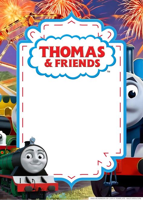 Download 16+ Thomas and Friends Birthday Invitation Templates #free #freeinvitation2019 #birthday #disney #invitations #invitationtemplates Thomas And Friends Birthday, Friends Birthday Invitation, Train Invitation, Thomas And His Friends, Thomas Birthday, Free Printable Invitations Templates, Picture Banner, Free Printable Invitations, Baby Shower Bingo