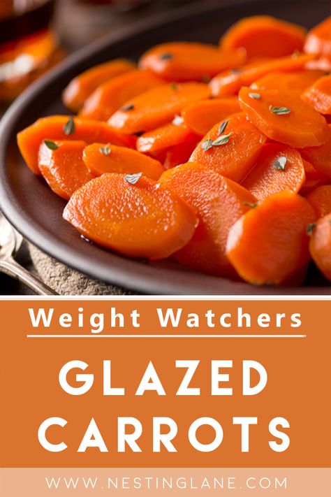 Ww Carrot Recipes, Healthy Glazed Carrots, Weight Watchers Holiday Recipes, Weight Watchers Vegetable Recipes, Ww Side Dishes, Weight Watchers Easter Recipes, Weight Watchers Recipes Dinner Easy, Weight Watchers Side Dishes, Cracker Barrel Carrots