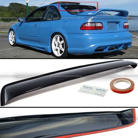 Honda Civic Rear Window Roof Visor Spoiler Honda Civic 2002 Modified, 1999 Honda Civic Modified, 2001 Honda Civic Modified, 2005 Honda Civic Modified, Honda Accord Wagon, Honda Civic Spoiler, Jdm Parts, Civic Lx, First Cars